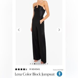 Black Halo Strapless Black Jumpsuit